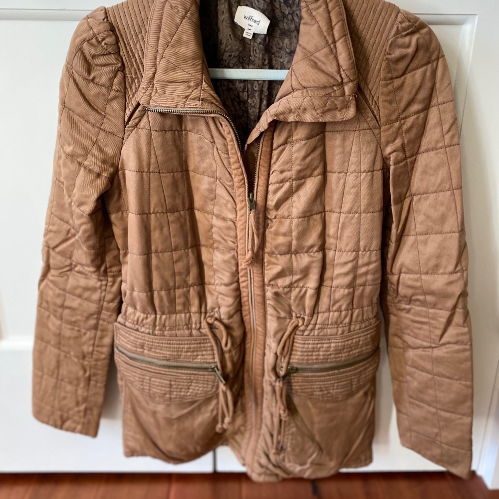Aritzia Wilfred Marquis Quilted Jacket Brown Size 2